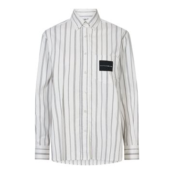 Haute L\' Amitié - Crystal Heart Stripe Shirt - White